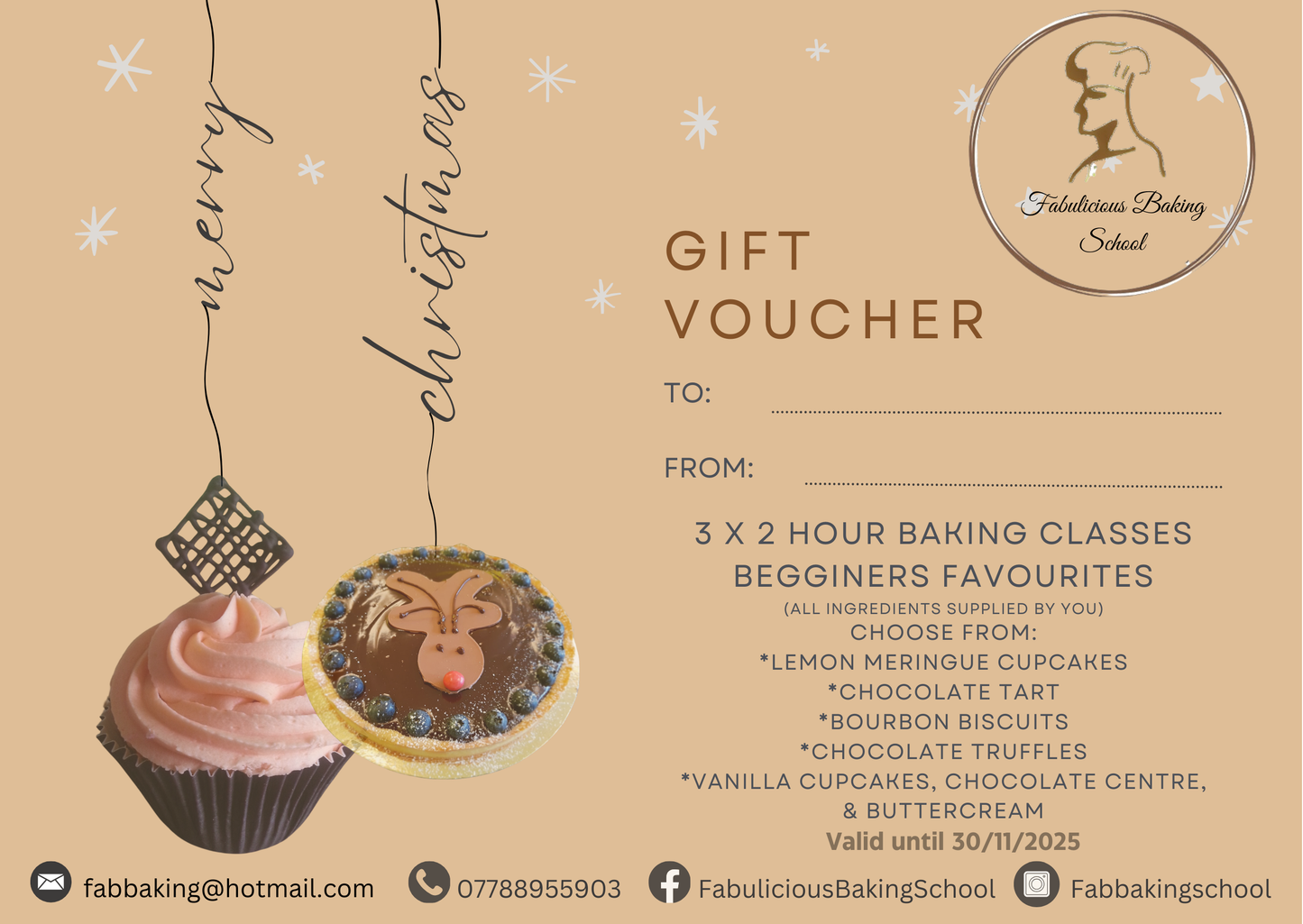 Baking Gift Voucher - Beginner's Favourites